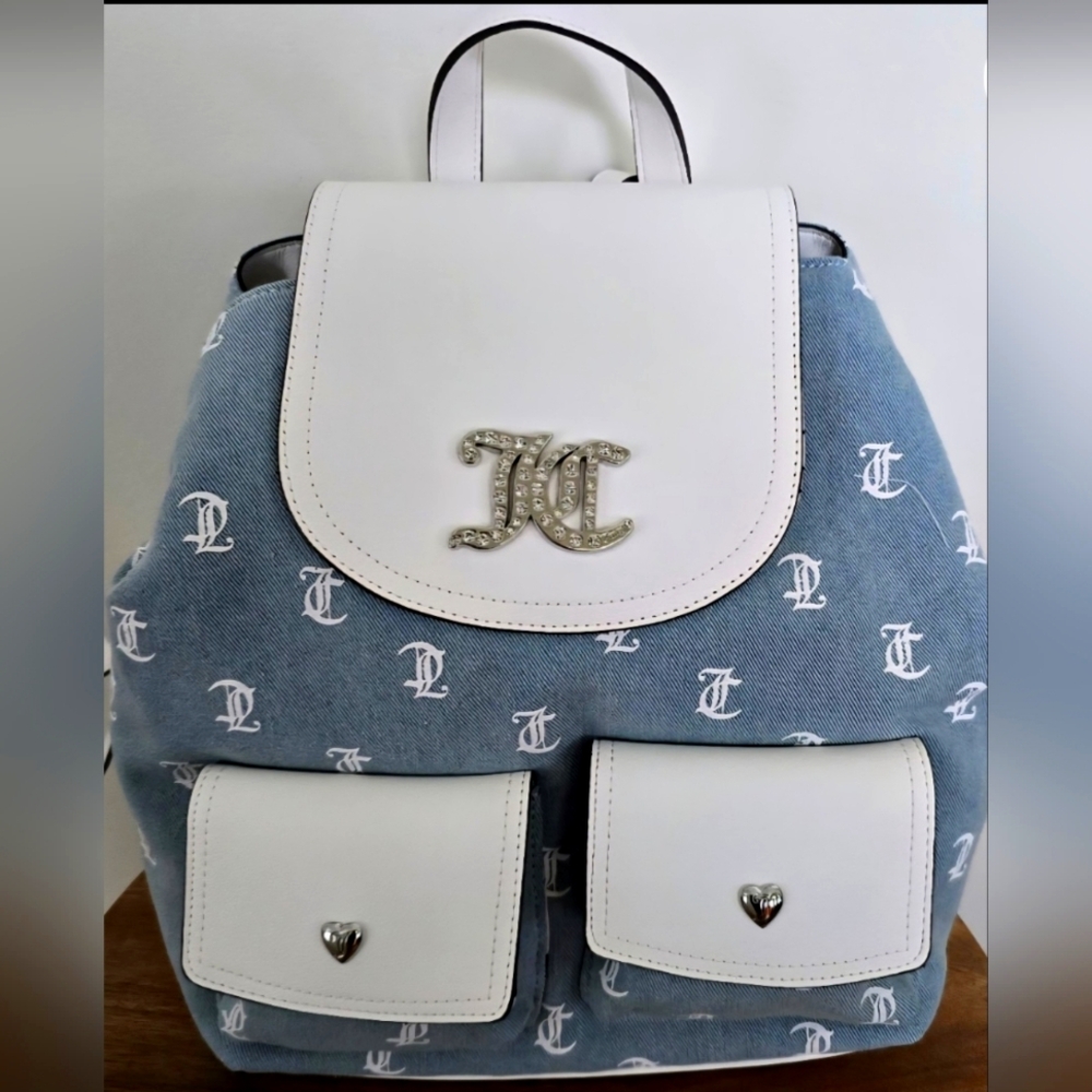 Juicy Couture Pack It Up Washed Denim Backpack